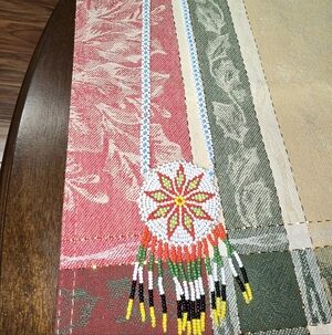 Handcrafted Beaded Necklace with Floral Design